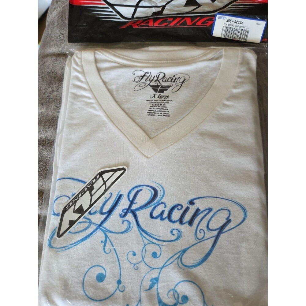 Fly Racing Script Tee White XL. NEW